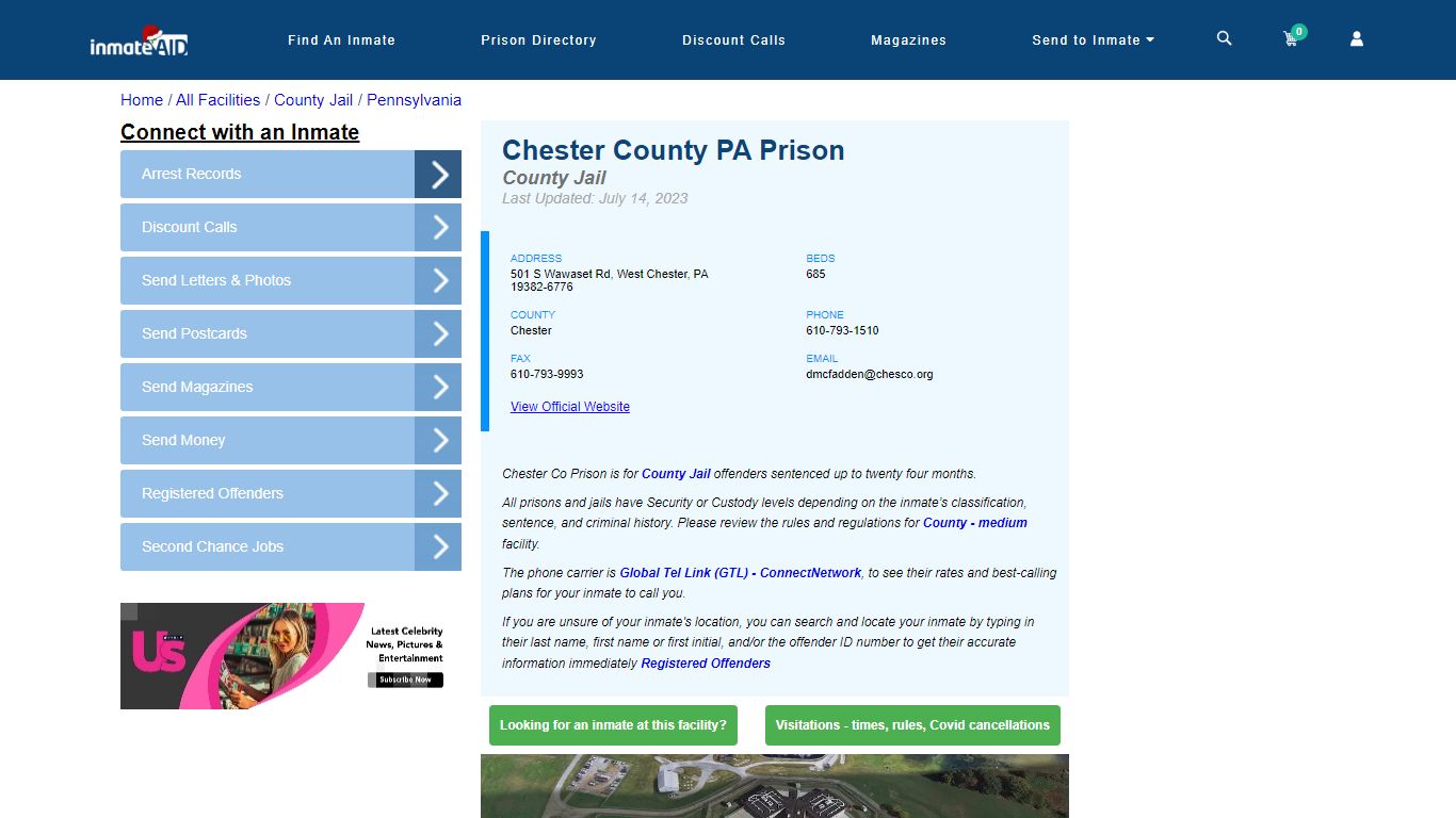 Chester County PA Prison - Inmate Locator - West Chester, PA